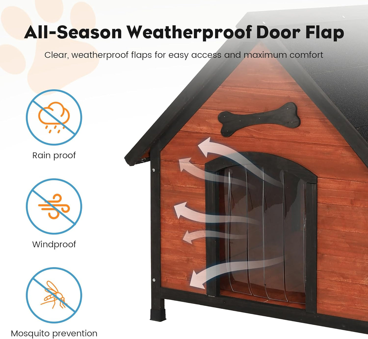 Solid Wood Dog House Comfortable Outdoor Shelter for Medium-Sized and Smaller Dog Sturdy, Durable and Easy to Clean,Can DIY,33.5’’D×30.7’’W×32.3’’H