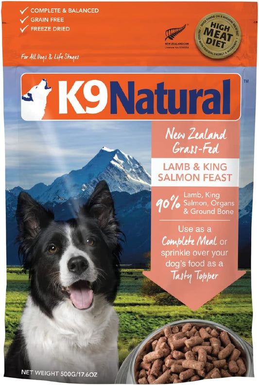 K9 Natural - Grain Free Freeze Dried Dog Food - Lamb & Salmon, 17.6oz