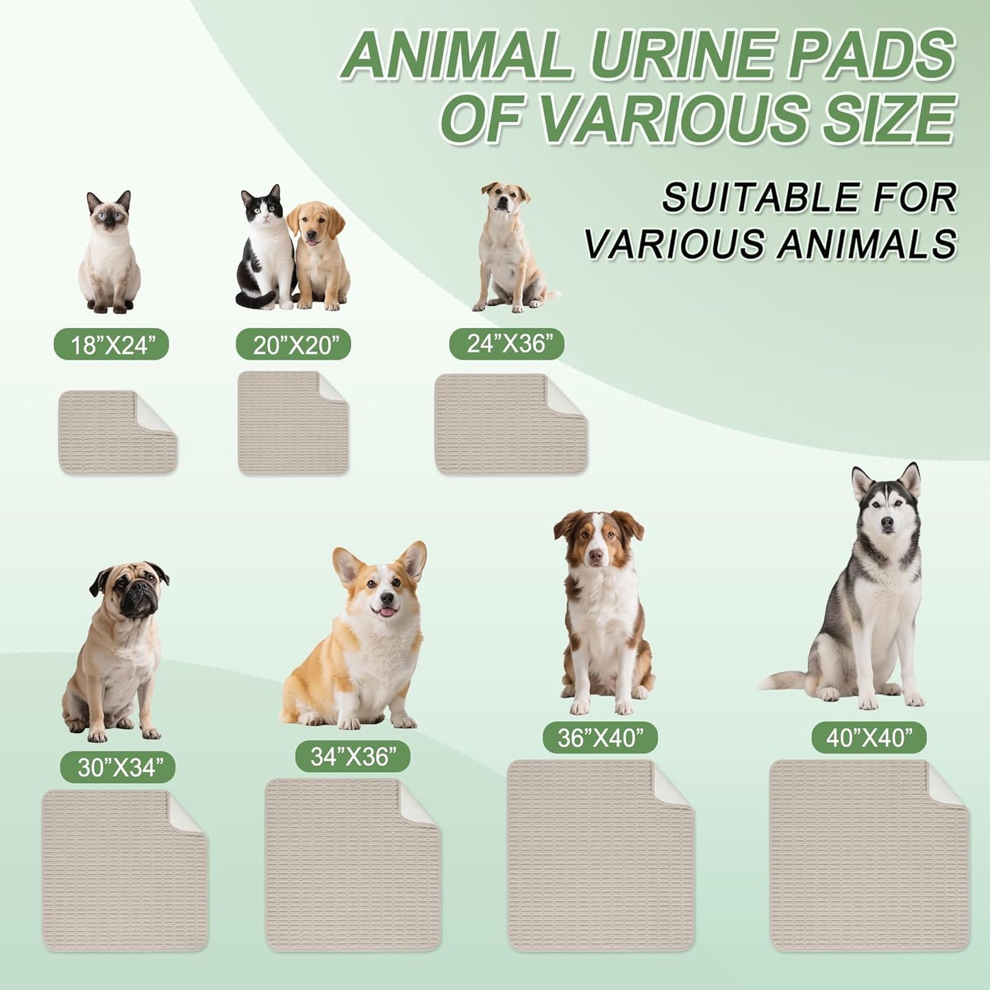 Washable Pee Pads for Dogs, 2 Pack Reusable Puppy Pads Dog Pads, Non-Slip Dog Pee Pads, Leakproof Pet Pee Pads Wee Wee Pads for Dogs. (Brown, 34"x36"(Pack of 2))