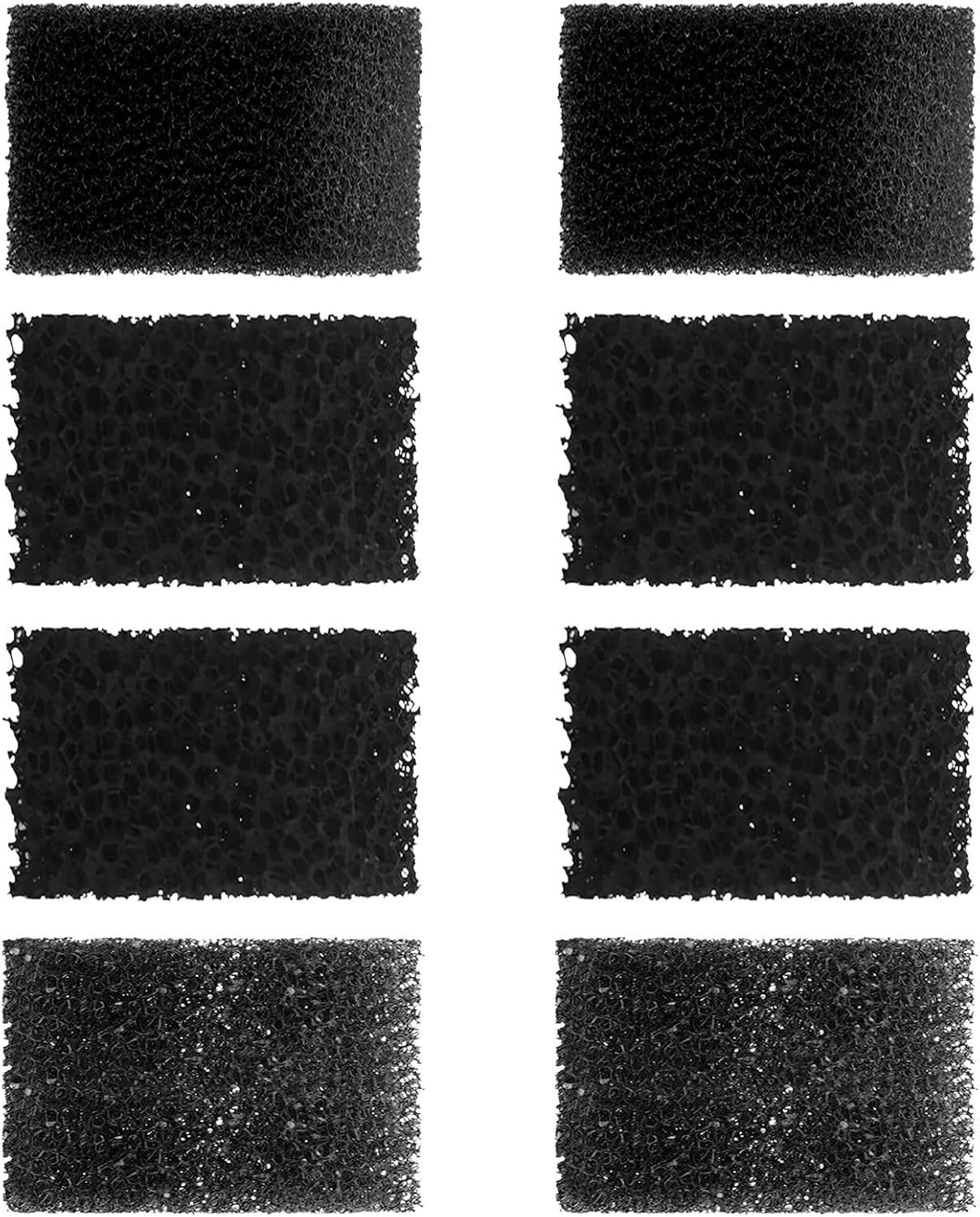 AquaMiracle Fish Tank Filter Replacement Sponges, Aquarium Filter Replacement Parts, Including 2 x Fine Sponge, 2 x Coarse Sponge & 4 x Carbonized Sponge, for QS-188/288