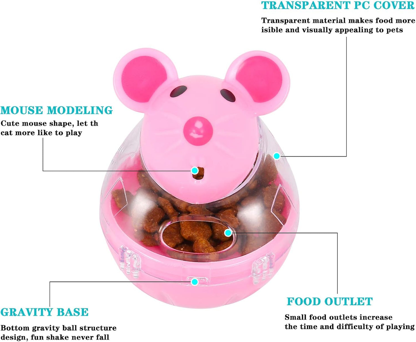 2Pcs Cat Treat Dispenser Toy, Mouse Shape Cat Interactive Toy and Food Dispenser for Pet Increases IQ Interactive & Food Dispensing