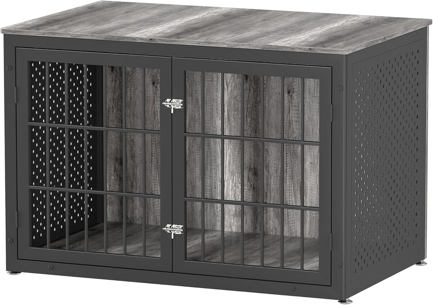 48" Heavy Duty Dog Crate Furniture for Extra Large Dogs, Metal Cage for High Anxiety Dogs, Wooden Kennel Furniture Indoor, Decorative Dog Kennel End Table, XL
