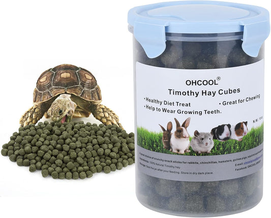 Timothy Hay Cubes 10 oz with Small Size - Timothy Grass Pellets for Tortoises Rabbits Guinea Pig Chinchilla