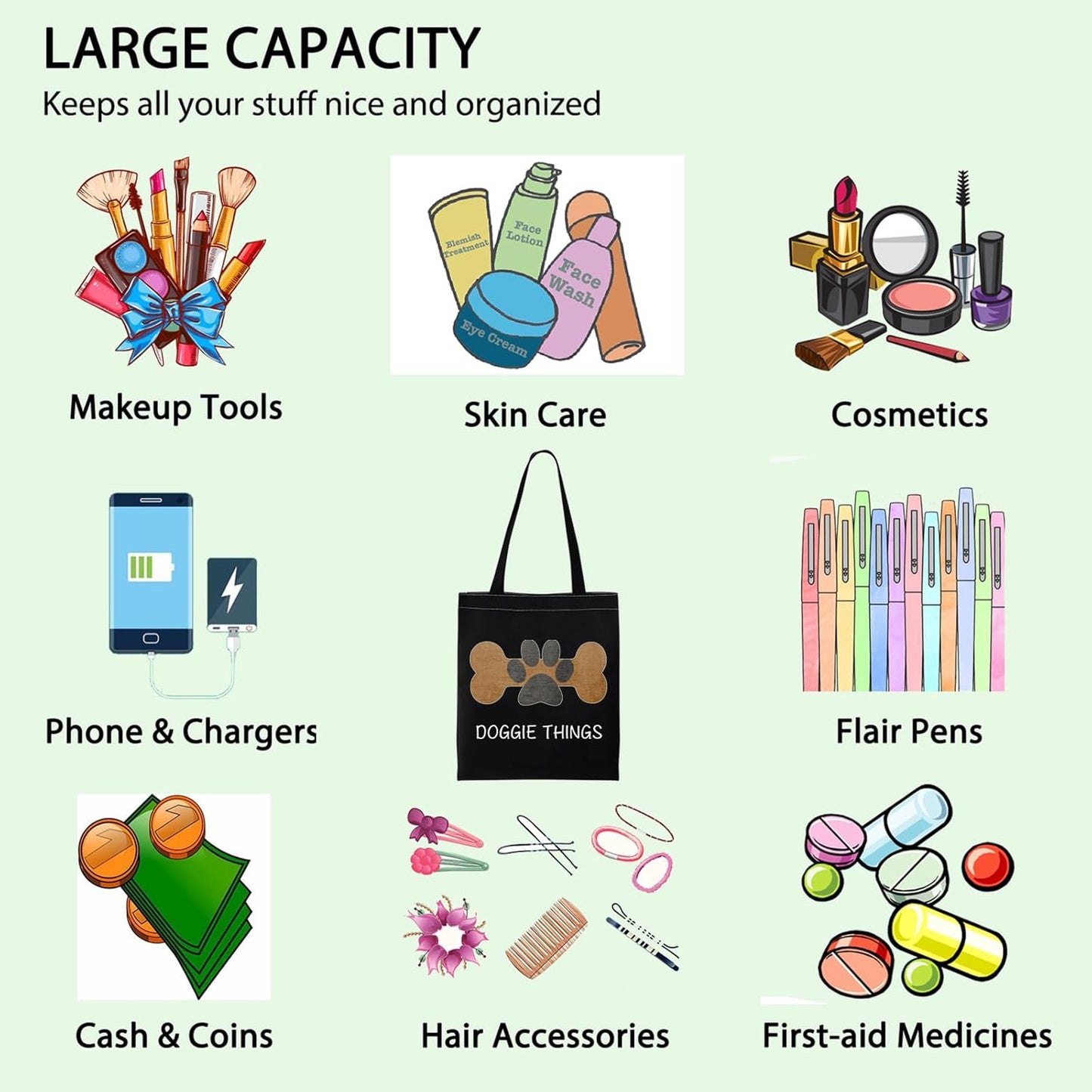 FOTAP Dog Owner Shopping Tote - Dog Park Bag and Doggie Gift