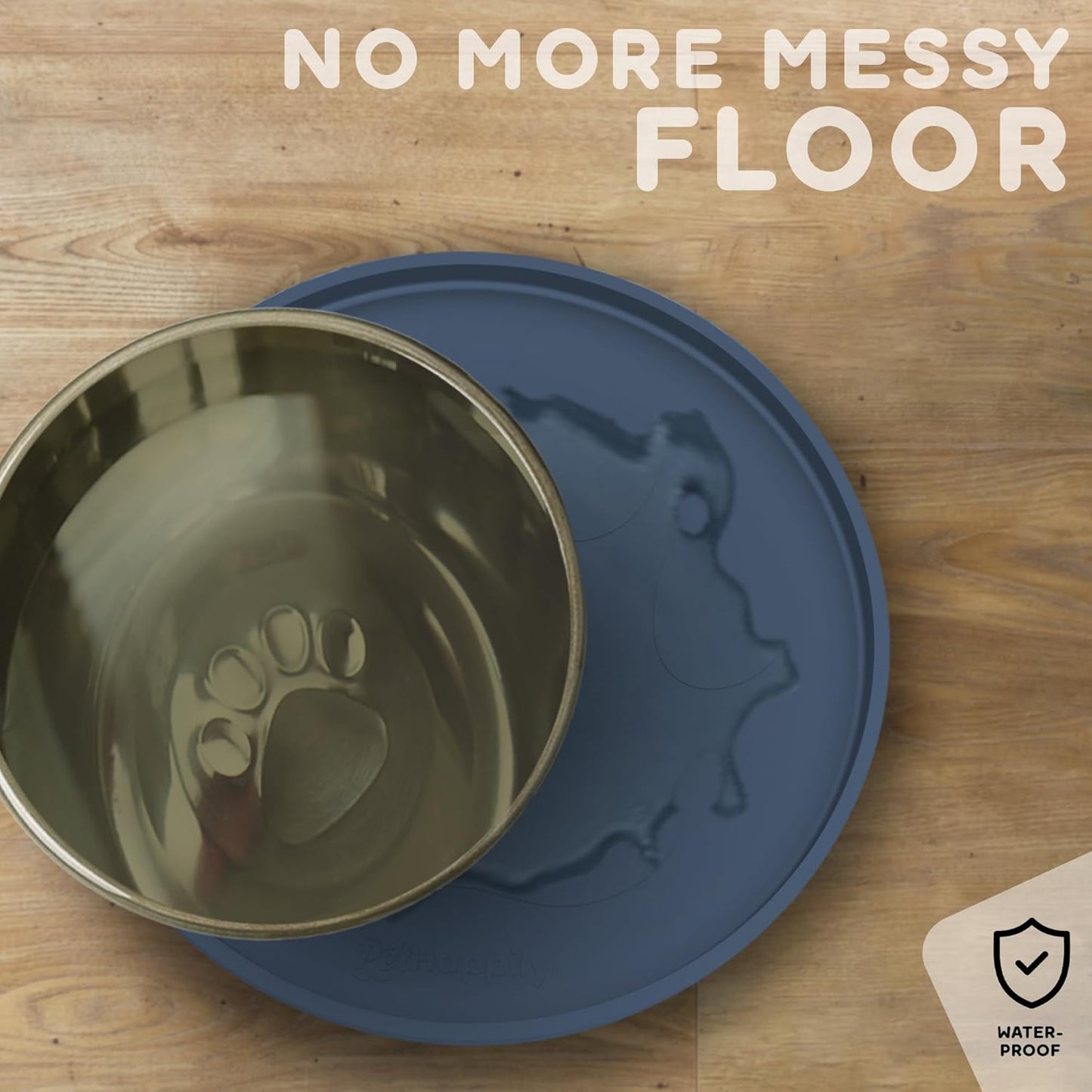 Dog Food Mat Round 10" - Raised Edges Dogs Mat for Food and Water Prevent Spill, Waterproof Cat Food Mats Protect Floors, Easy Clean Dog Bowl Mats for Food and Water, Silicone Pet Feeding Placemats