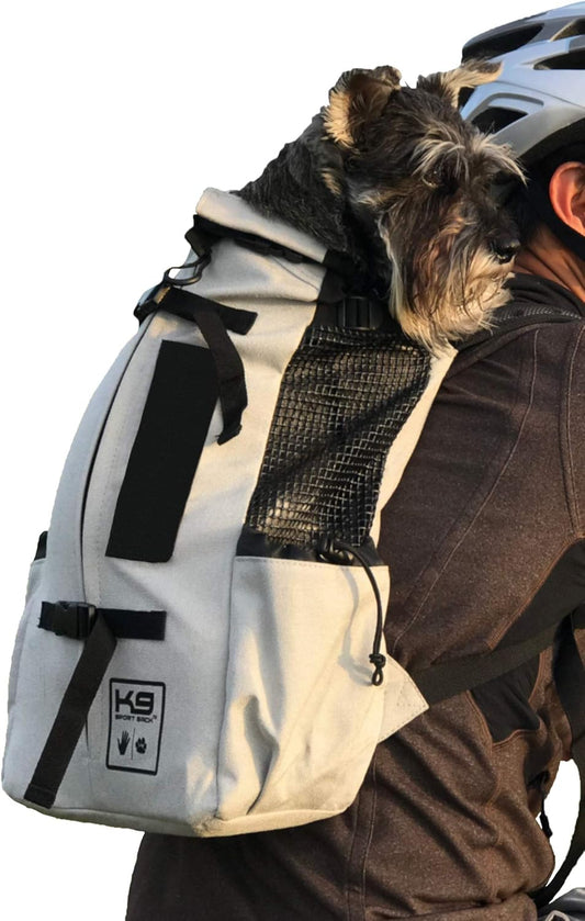 K9 Sport Sack Air 2 - Medium, Light Grey - Ideal for Dogs with 17-19” Back Length - Durable, Breathable Backpack-Style Carrier - Perfect for Walks, Short Hikes & Public Transportation