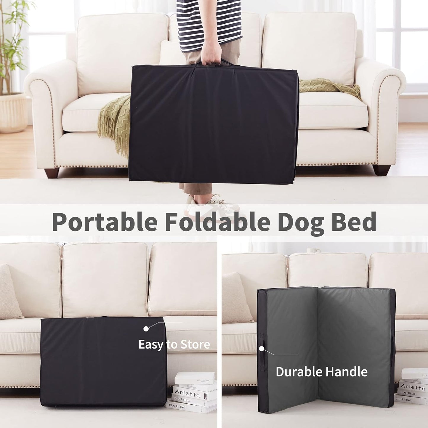 Outdoor Dog Bed for Large Dogs, Waterproof & Washable, Foldable & Orthopedic, 41" All Weather