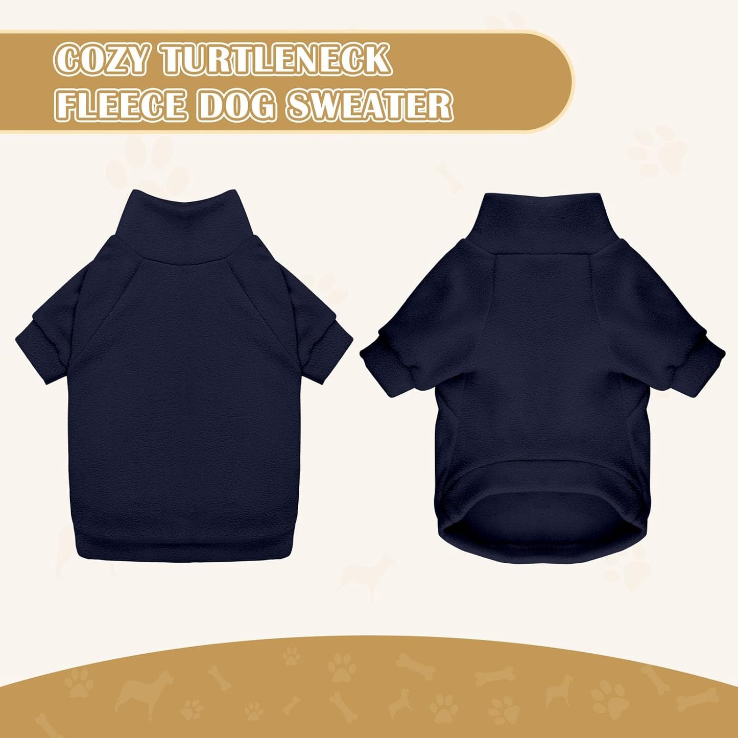 3 Pack Dog Sweaters for Large Dogs, Fleece Dog Sweater Large Pet Clothes Turtleneck Soft Warm Sweatshirt Boy Girl Pet(Gray+Royal Blue+Navy,L)