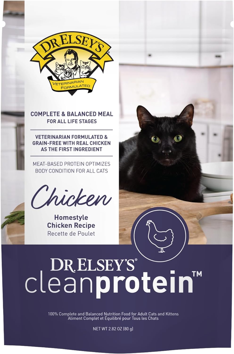 Dr. Elsey's Clean Protein Chicken Home Style Recipe All-Meat Pouch (Pack of 12)