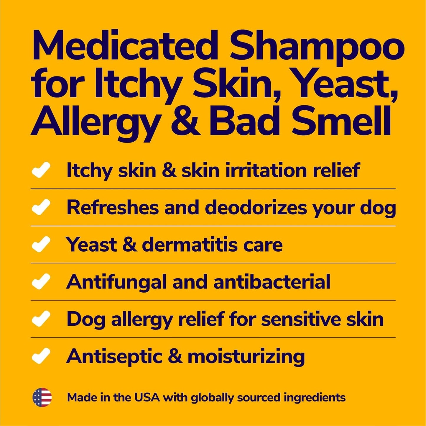 Medicated Dog Shampoo for Itchy Skin Relief - Yeast Infection Treatment for Dogs & Dog Allergy Relief Hot Spot Treatment - Hydrocortisone Antifungal Shampoo (16 oz)
