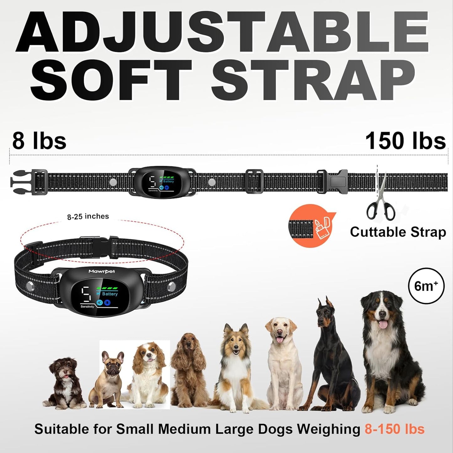 Upgraded Anti-Bark Collar with Remote Tag, 2-in-1 Dog Training Collar&Dog Bark Collar with 5 Adjustable Sensitivity,Smart Anti Barking for Large Medium Small Dogs(8-150lbs)-Black