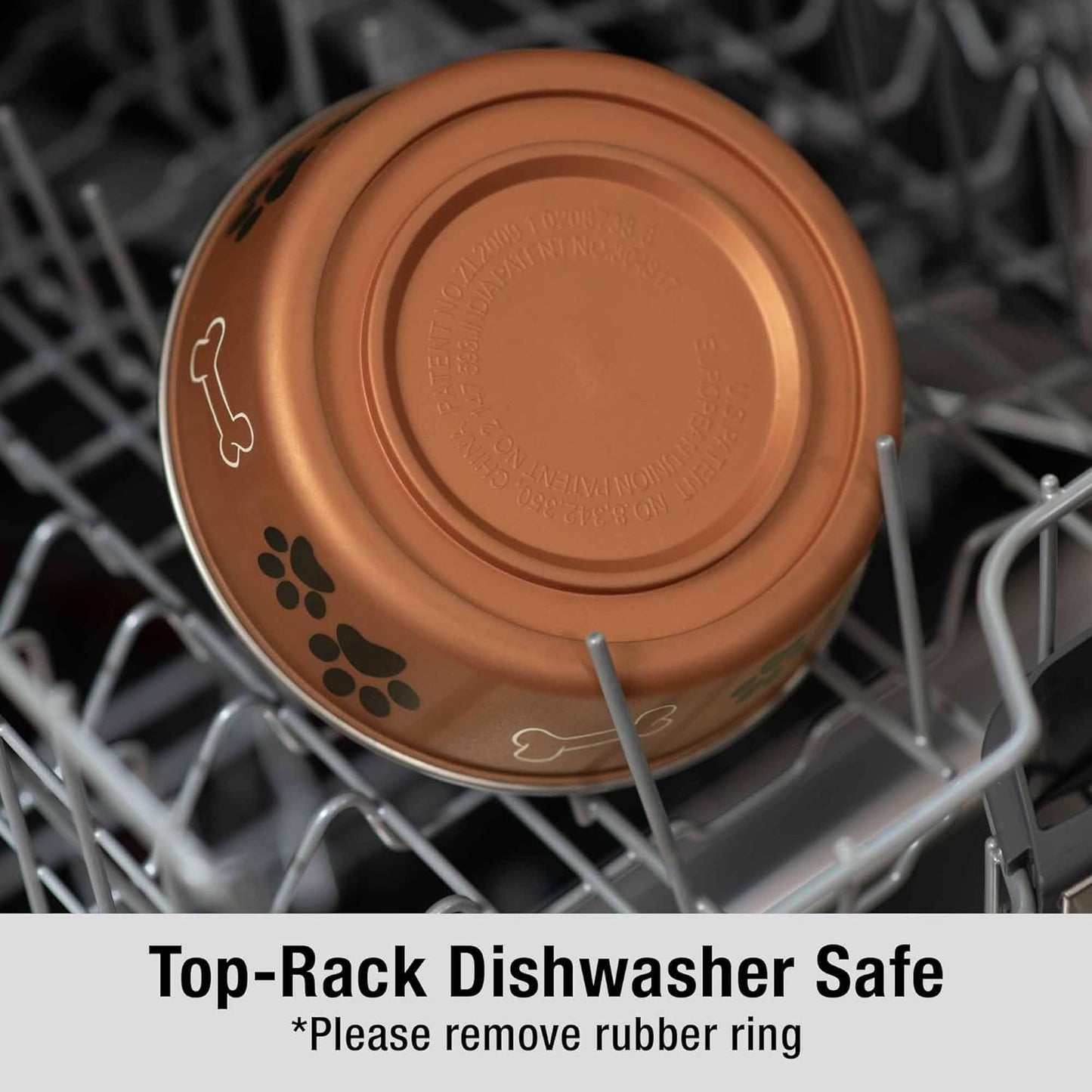 Loving Pets Bella Dog Bowls- Stainless Steel Dog & Cat Bowls - Spill Proof Dog Food Bowl, Cat Bowl, Puppy Essentials & Pet Supplies Great for Home & Travel (X-Large 65-100lbs, Copper)