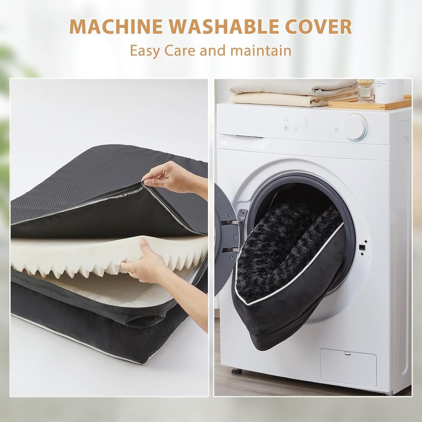 BFPETHOME Orthopedic Dog Beds for Large Dogs-Waterproof Sofa Dog Bed with Removable Washable Cover, Large Pet Bed with Waterproof Lining and Nonskid Bottom, Pet Bed for Dogs