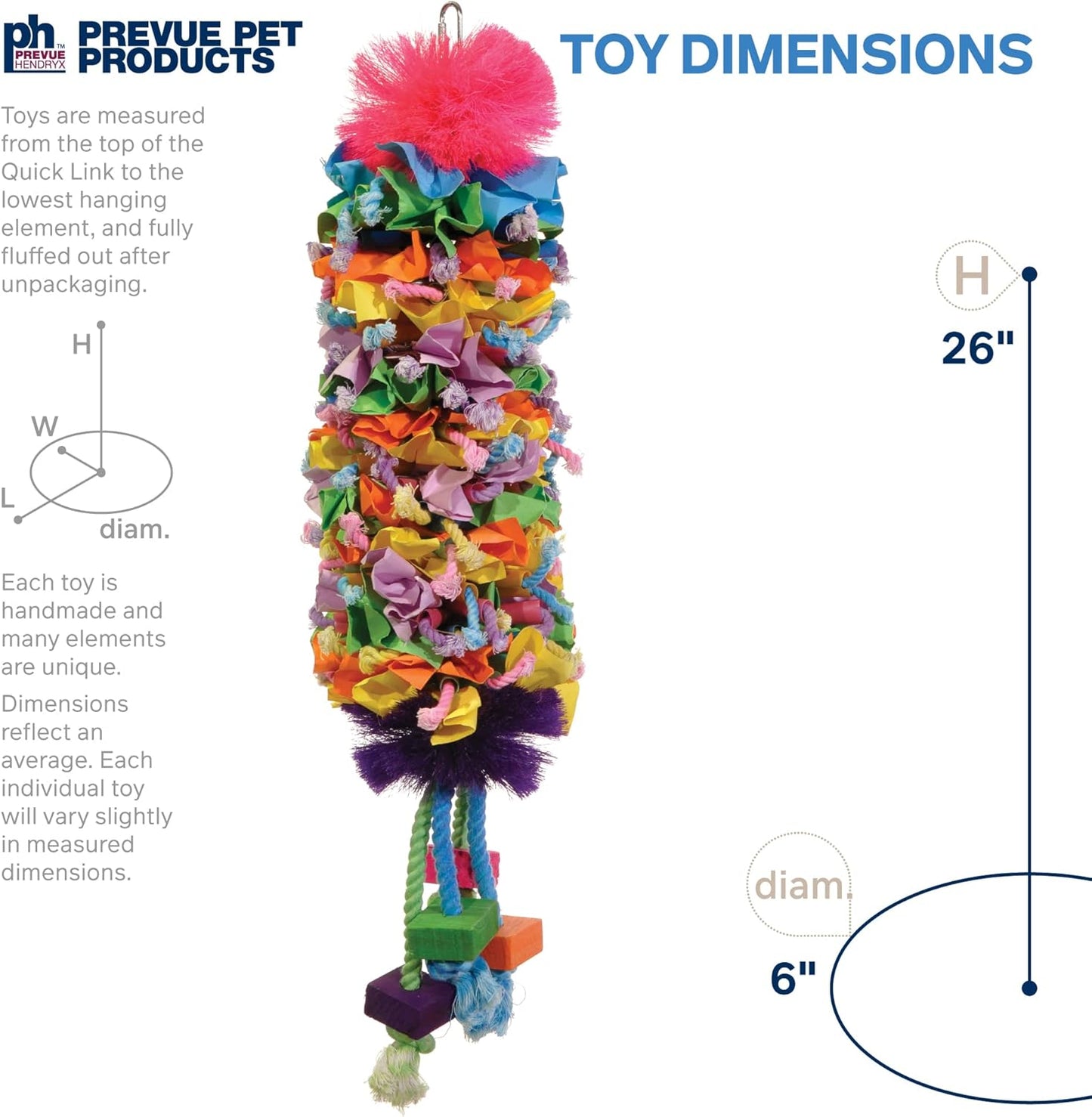 Prevue Pet Products 62607 Calypso Creations Dagwood Bird Toy, Multicolor