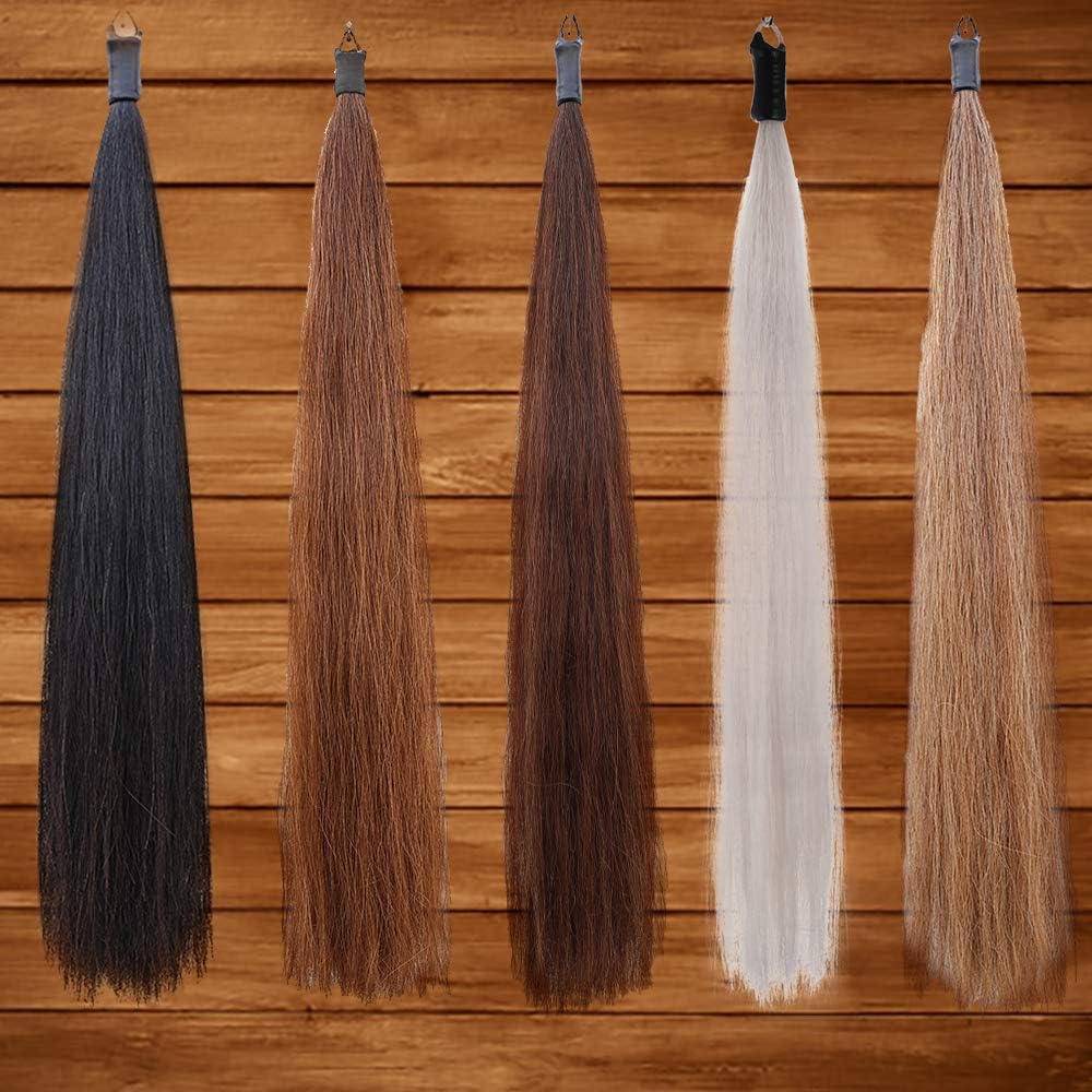 Horse Tail Extensions with Braided Horsehair Loop, Blunt Cut Bottom, 34-36 inches Long and 1 lb Weight (Med Sorrel)
