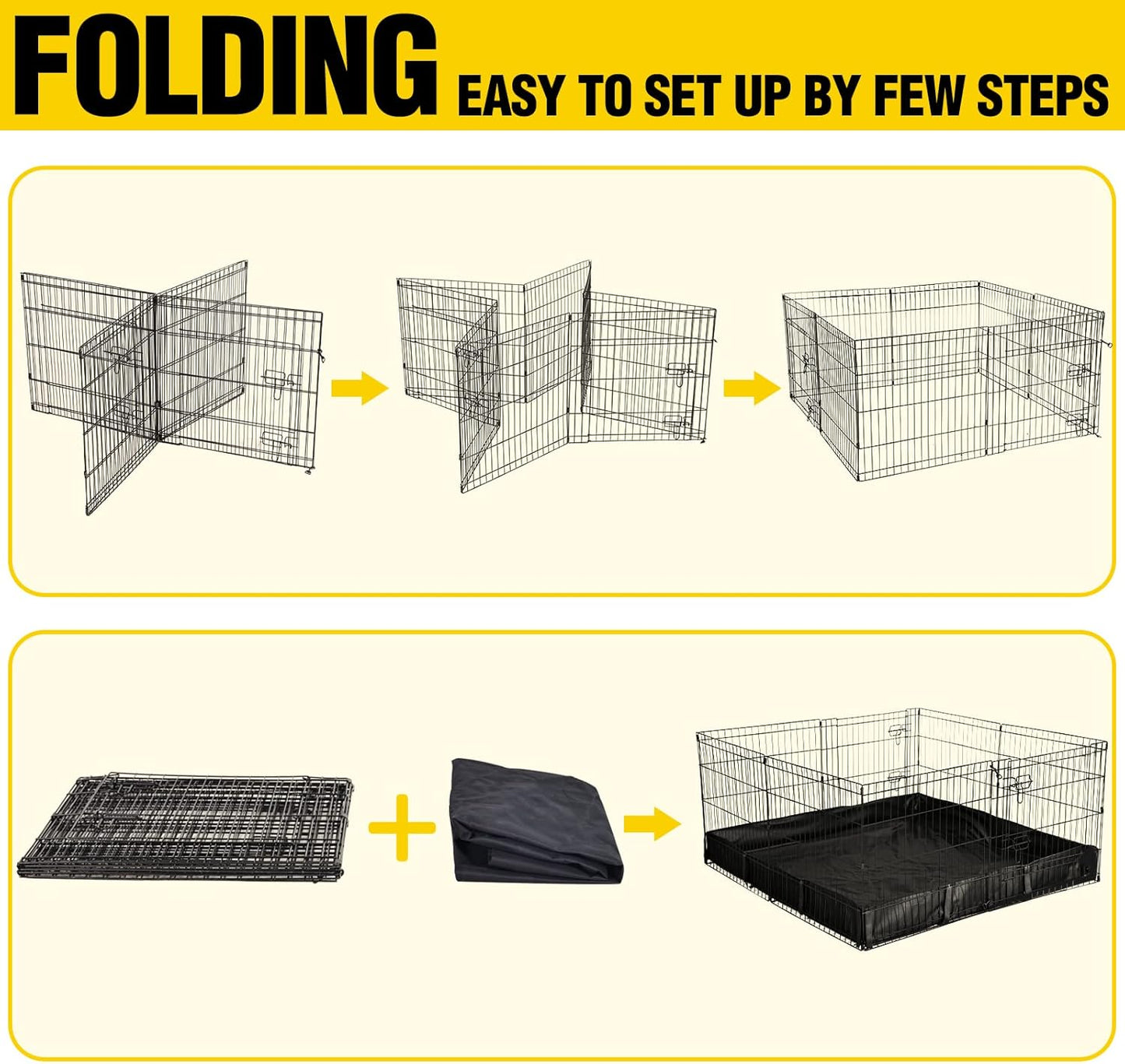 Aivituvin Rabbit Playpen Pet Pen Small Animal Cage with Waterproof Liner - Extension Playpen