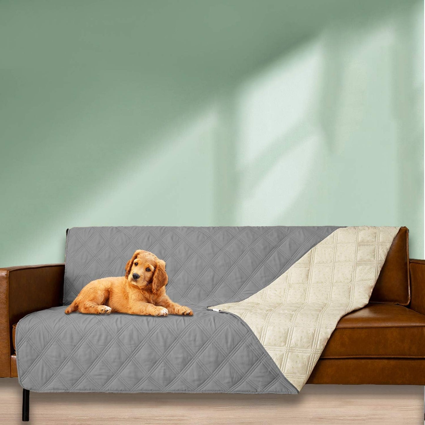 Ameritex Waterproof Dog Bed Cover Pet Blanket with Anti-Slip Back for Furniture Bed Couch Sofa (40x50 Inch (Pack of 1), Lightgrey)