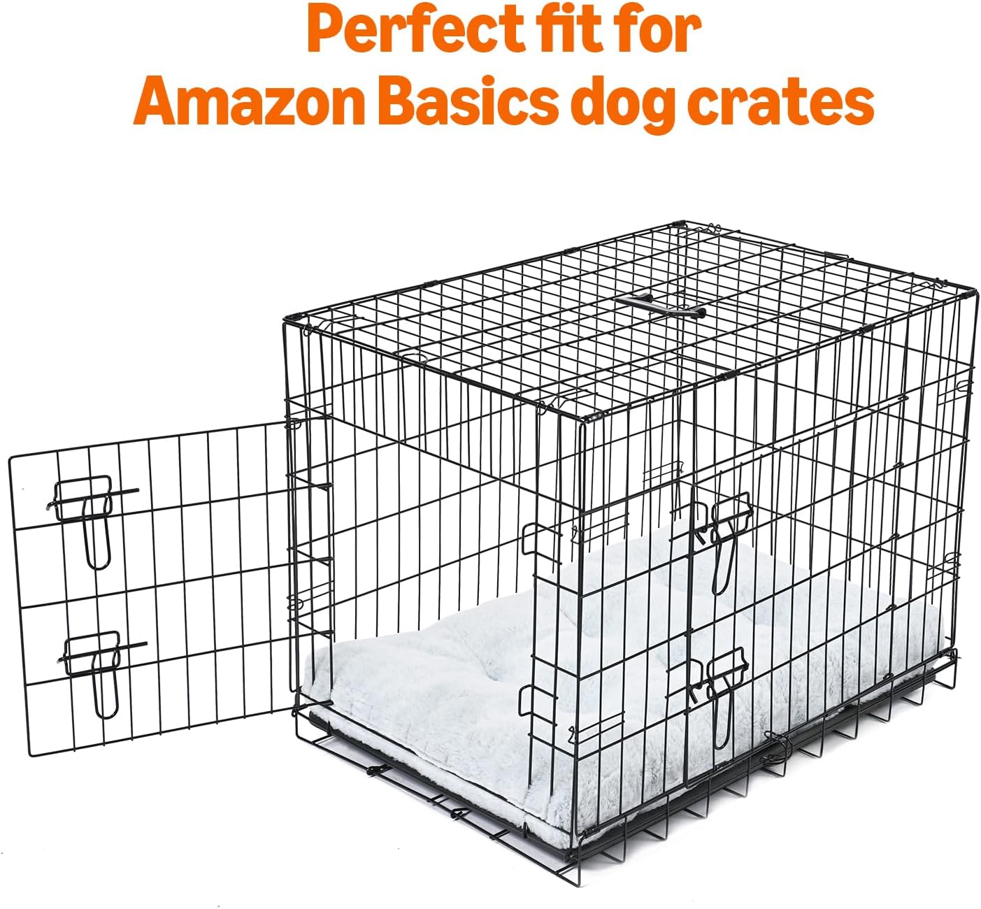 Amazon Basics Large Dog Bed for Crate, Washable Large Dog Mat for Pet Kennel, Anti-Slip, Cama para Perros, 42x28x4 Inches