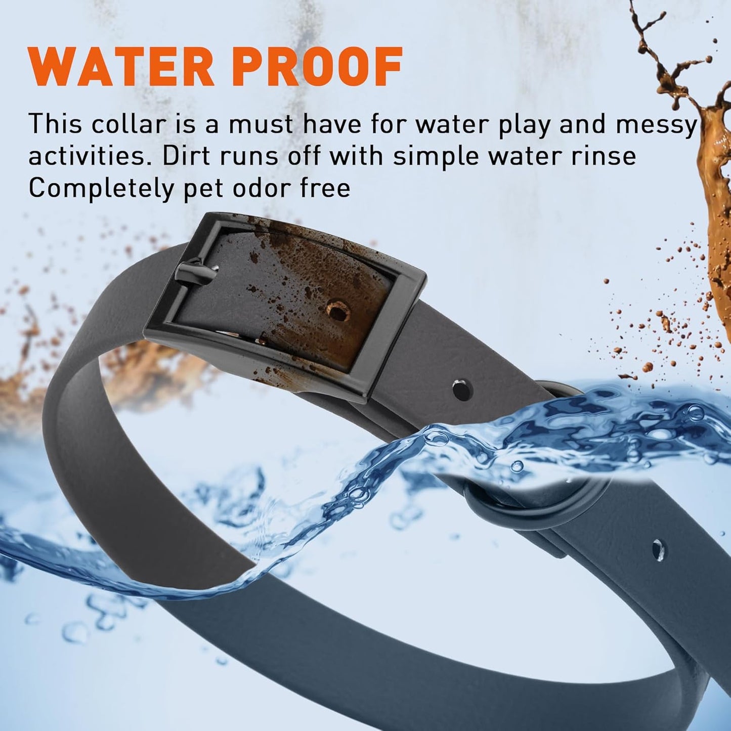 Dogline Biothane Waterproof Dog Collar Strong Coated Nylon Webbing with Black Hardware Odor- Proof for Easy Care Easy to Clean High Performance Fits Small Medium or Large Dogs, Cherry Red