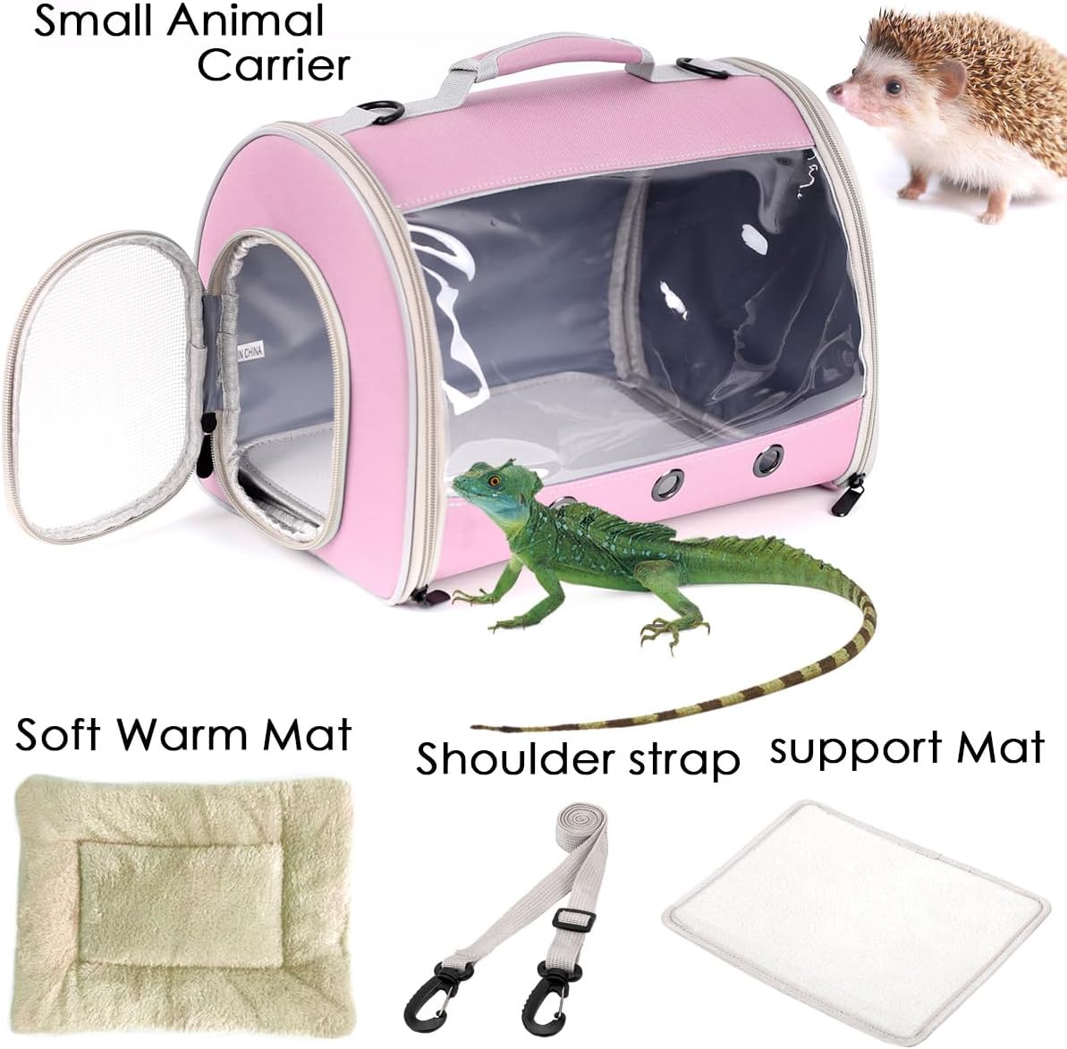 Lizard Travel Carrier Backpack,Guinea Pig Backpack Carrier,Space Capsule Clear Bubble Window Astronaut Reptile Carrier Backpack for Bearded Dragon,Hamster,Sugar Glider,Bunny