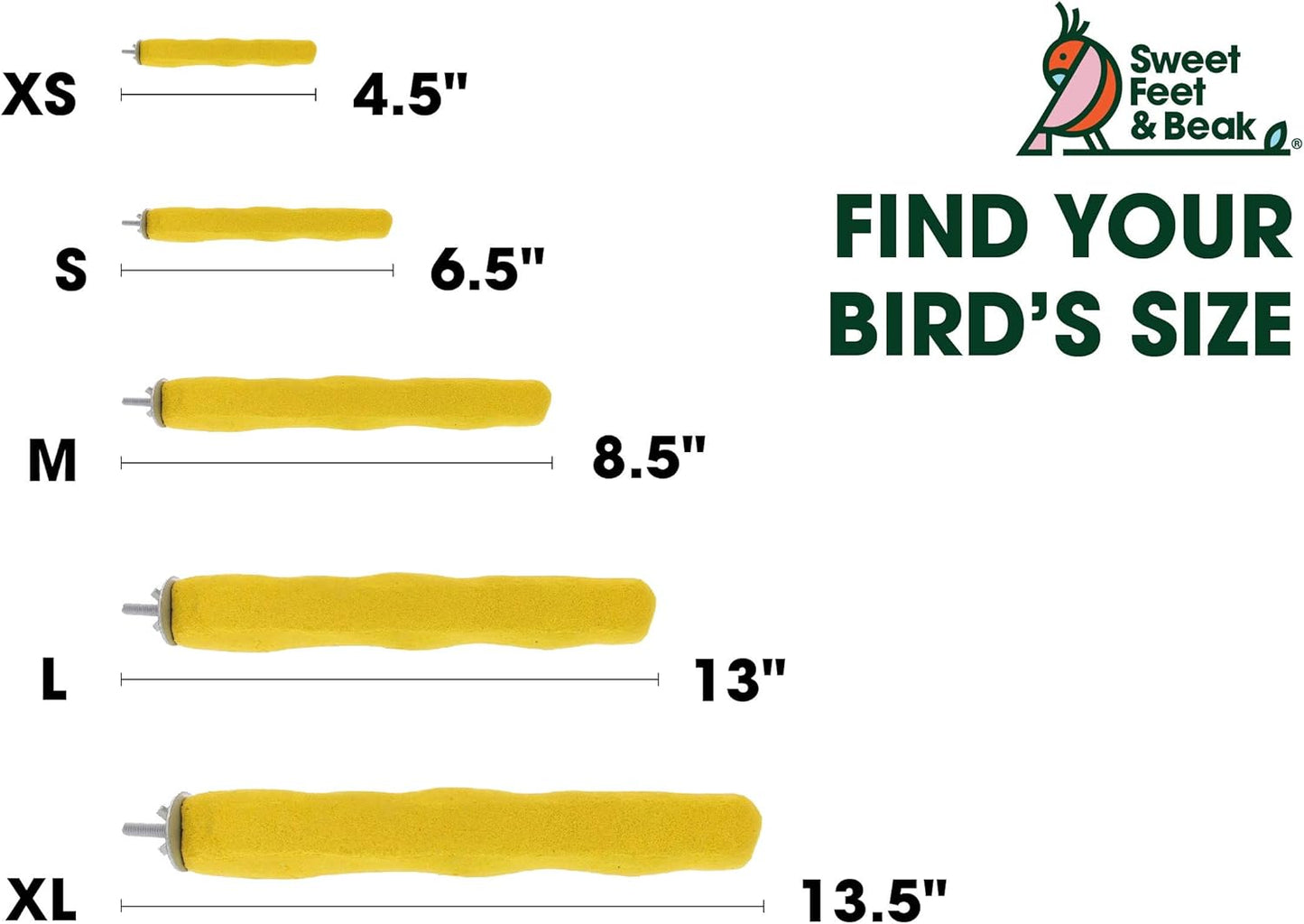 Comfort Grip Safety Perch for Bird Cages - Pedicure Perch for Birds to Keep Nails and Beaks in Top Condition - Safe Easy to Install Bird Cage Accessories - X-Small 4.5"