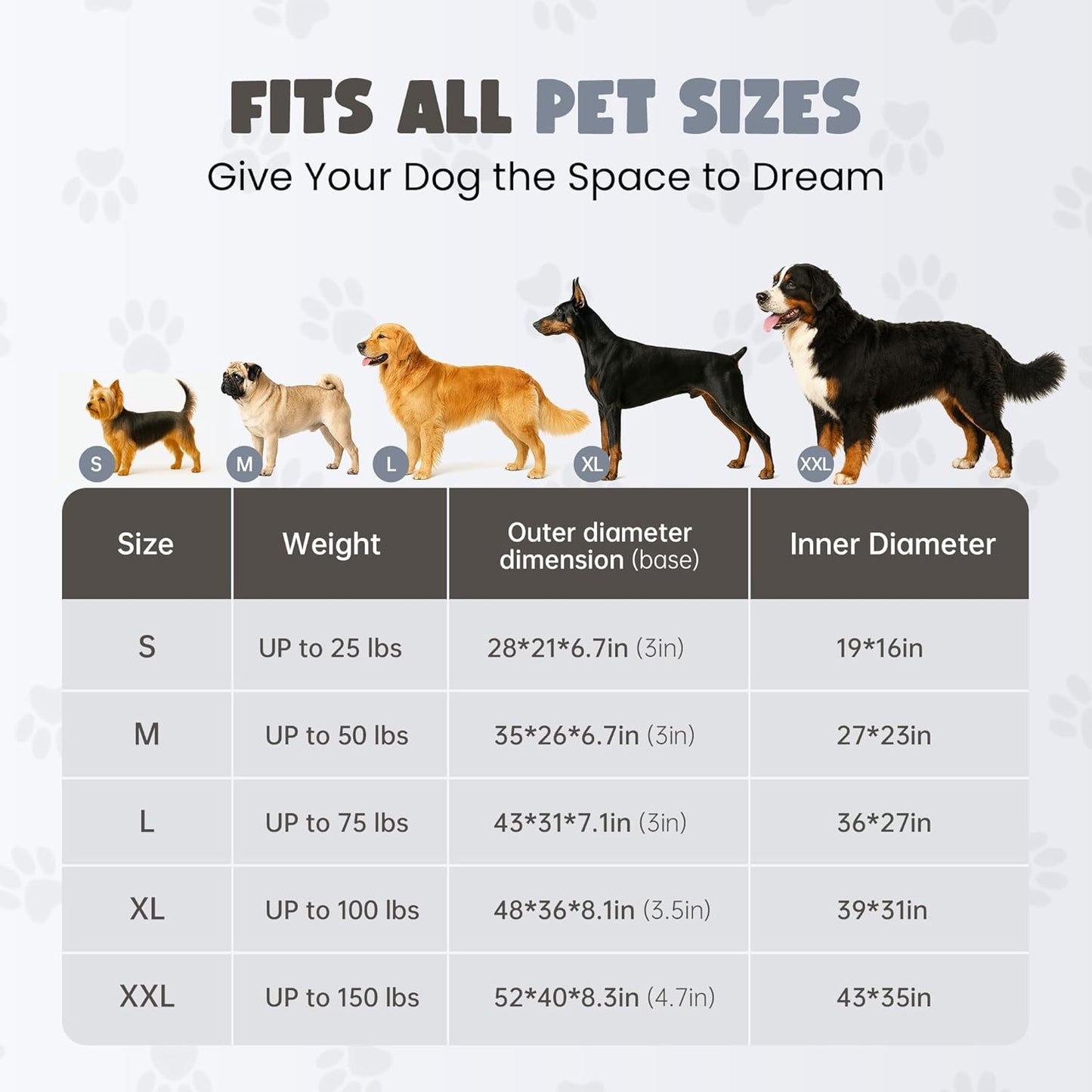 XL Orthopedic Dog Bed, 52"x40" Extra-Thick 4.7" Egg Crate Foam Couch for Extra Large Dogs, Washable Bolster Sofa Bed, Calming Plush Cover, Round Support Pad, Giant Dog Bed with Removable Cover