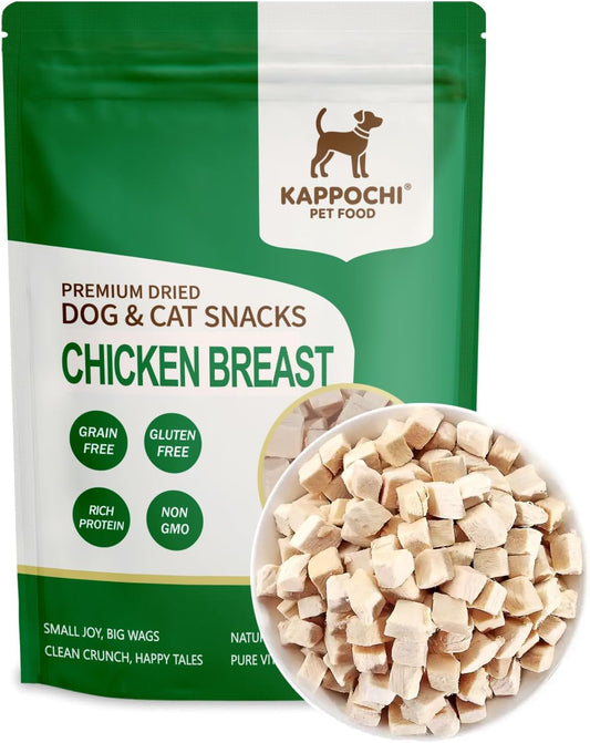 Freeze-Dried Chicken Breast Dog Treats, 3.5oz(100.0g), 100% Single Ingredient, Low Fat, High Protein Training Treats, Natural & Raw, No Additives, Grain Free, Gluten Free