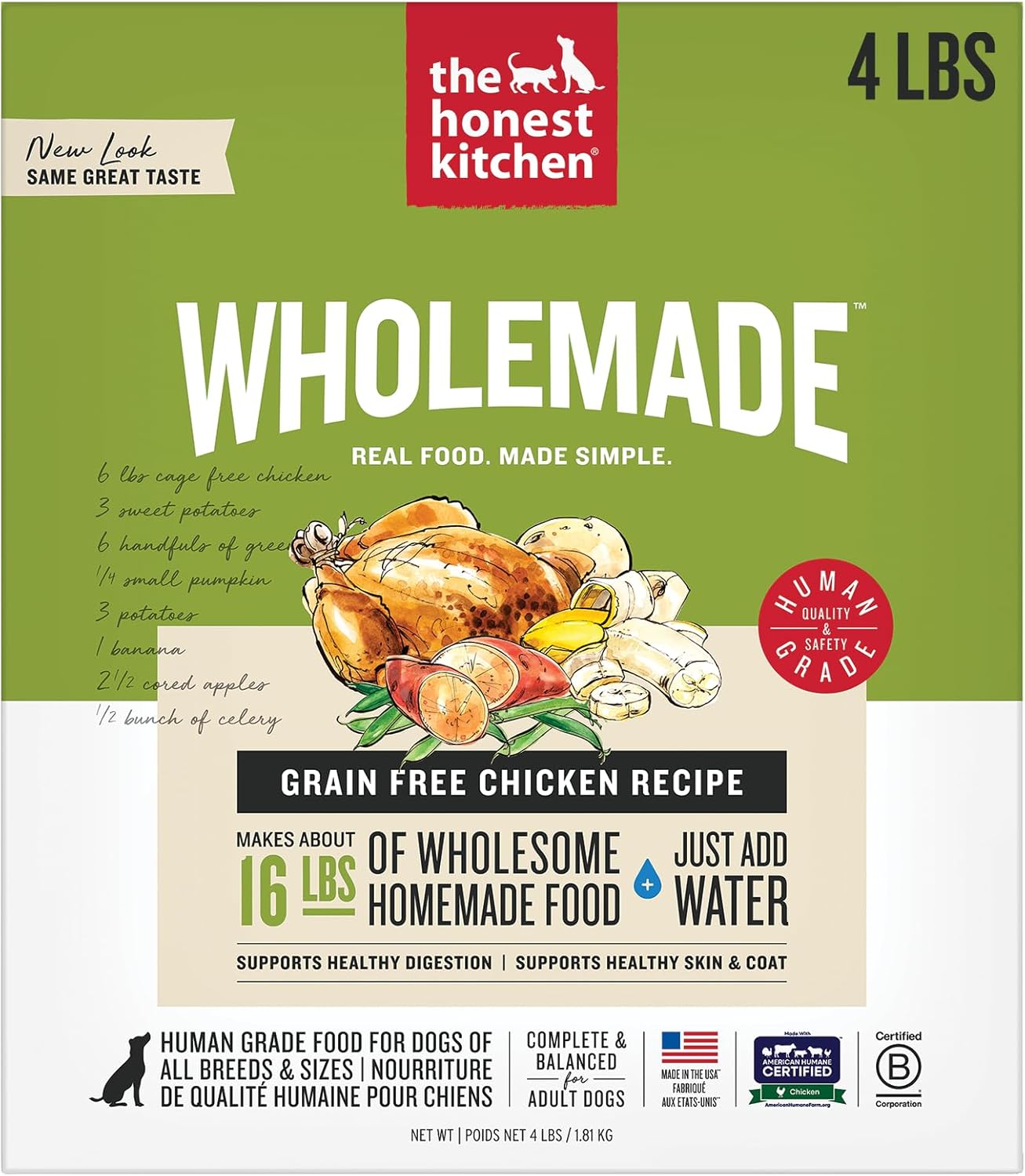 The Honest Kitchen Wholemade™ Grain Free Chicken Dog Food, 4 lb Box