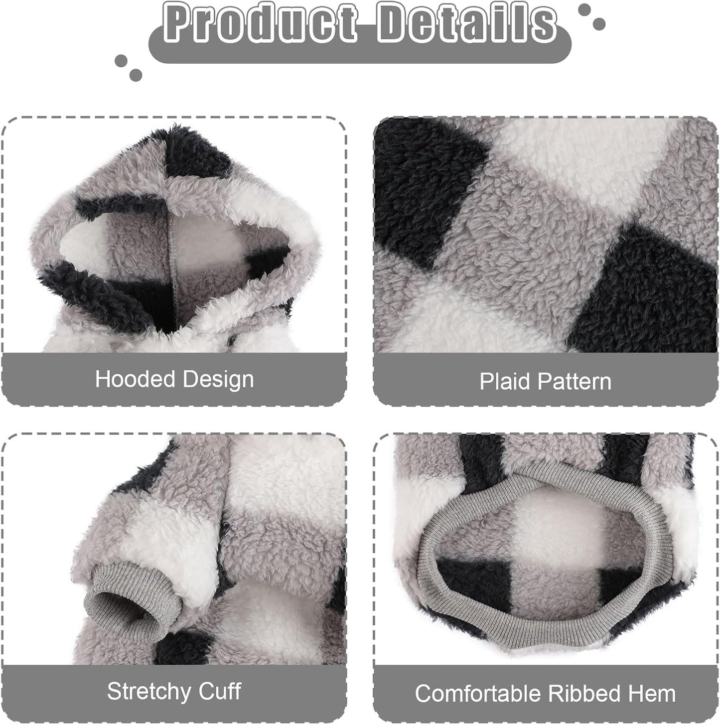 Medium Dog Sweater for Small Dogs Hoodies,Winter Clothes Boy Girl Male Female,Warm XXS Fleece Hoodies Pet Coat Apparel Outfit(Medium, Black)