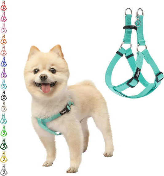 PUPTECK No Pull Dog Harness Soft Adjustable Basic Nylon Step in Puppy Vest Outdoor Walking with ID Tag