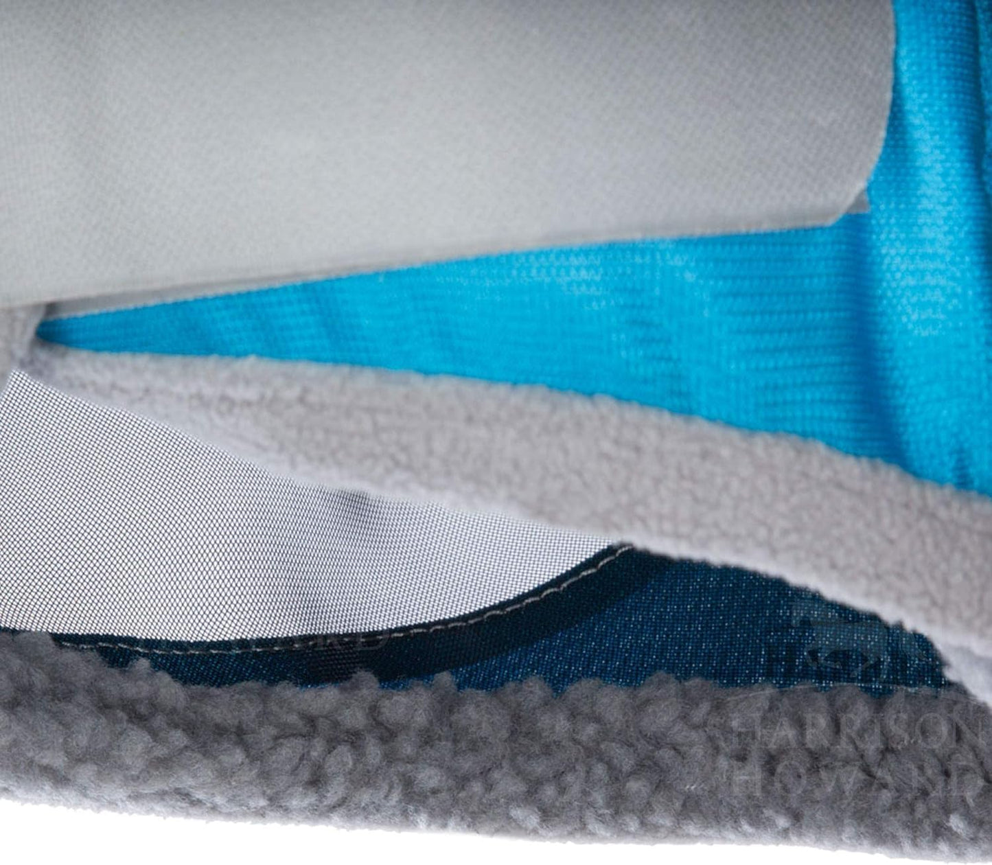 Harrison Howard CareMaster Pro Luminous Horse Fly Mask Large Eye Space Standard with Ears UV Protection for Horse Sky Blue XL Extra Full