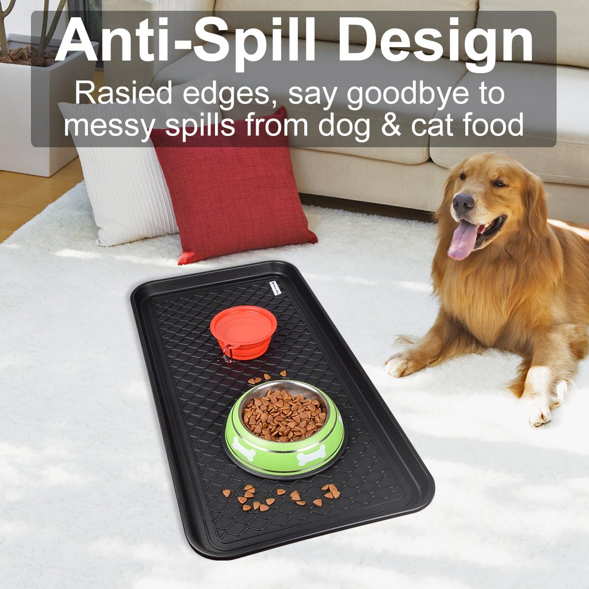 Multi-Purpose Boot Tray Mat,Shoe Tray Mat,Dog Feeding Tray,Waterproof Trays for Indoor and Outdoor Floor Protection,30" x 15"/2 Pack