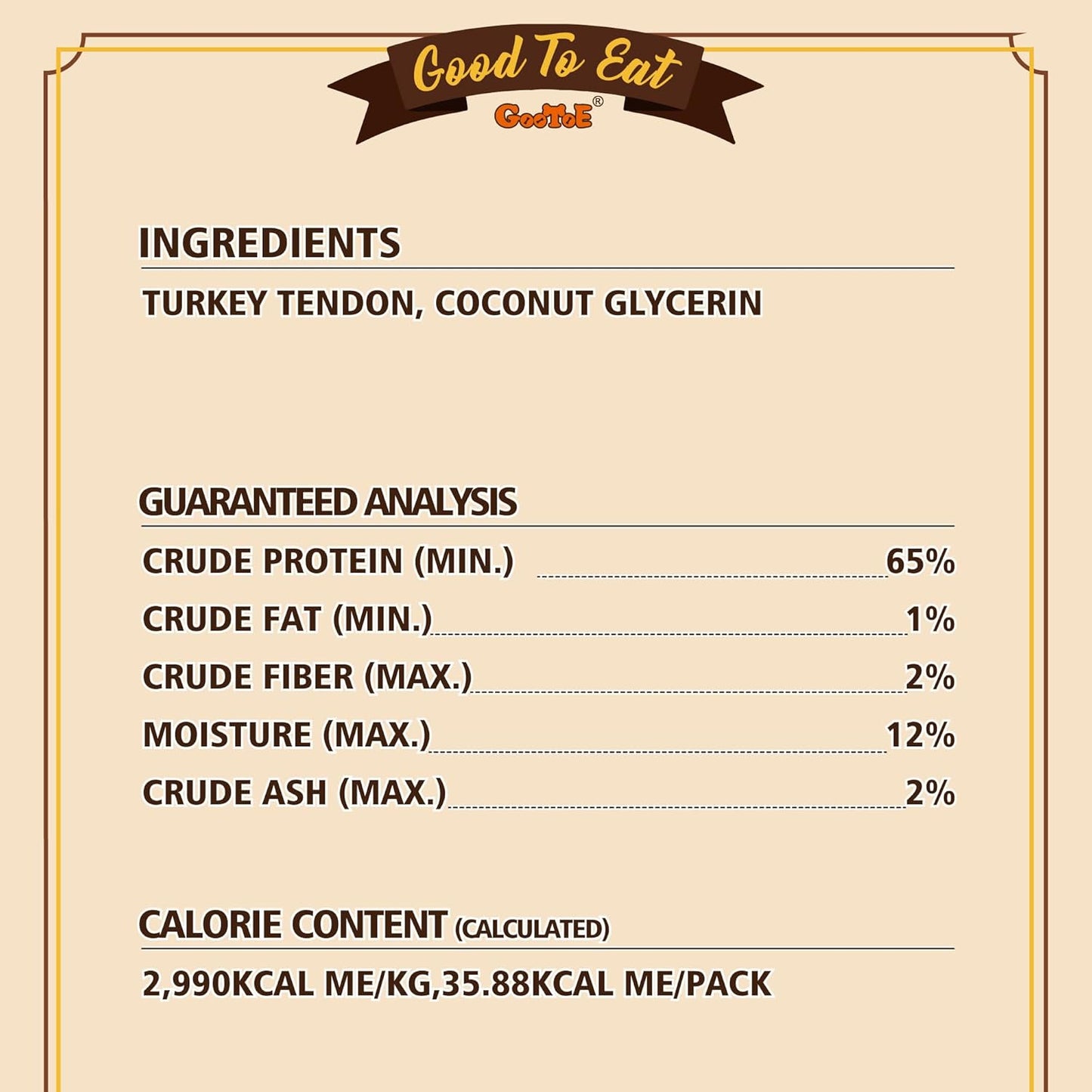 Gootoe Turkey Tendons for Dogs – All-Natural, Hypoallergenic Dog Treats, Rawhide Alternative, Long Lasting Puppy Chews, Healthy Dog Treats for Small Breeds, Rope (S), 16 oz Pack (1 lb)