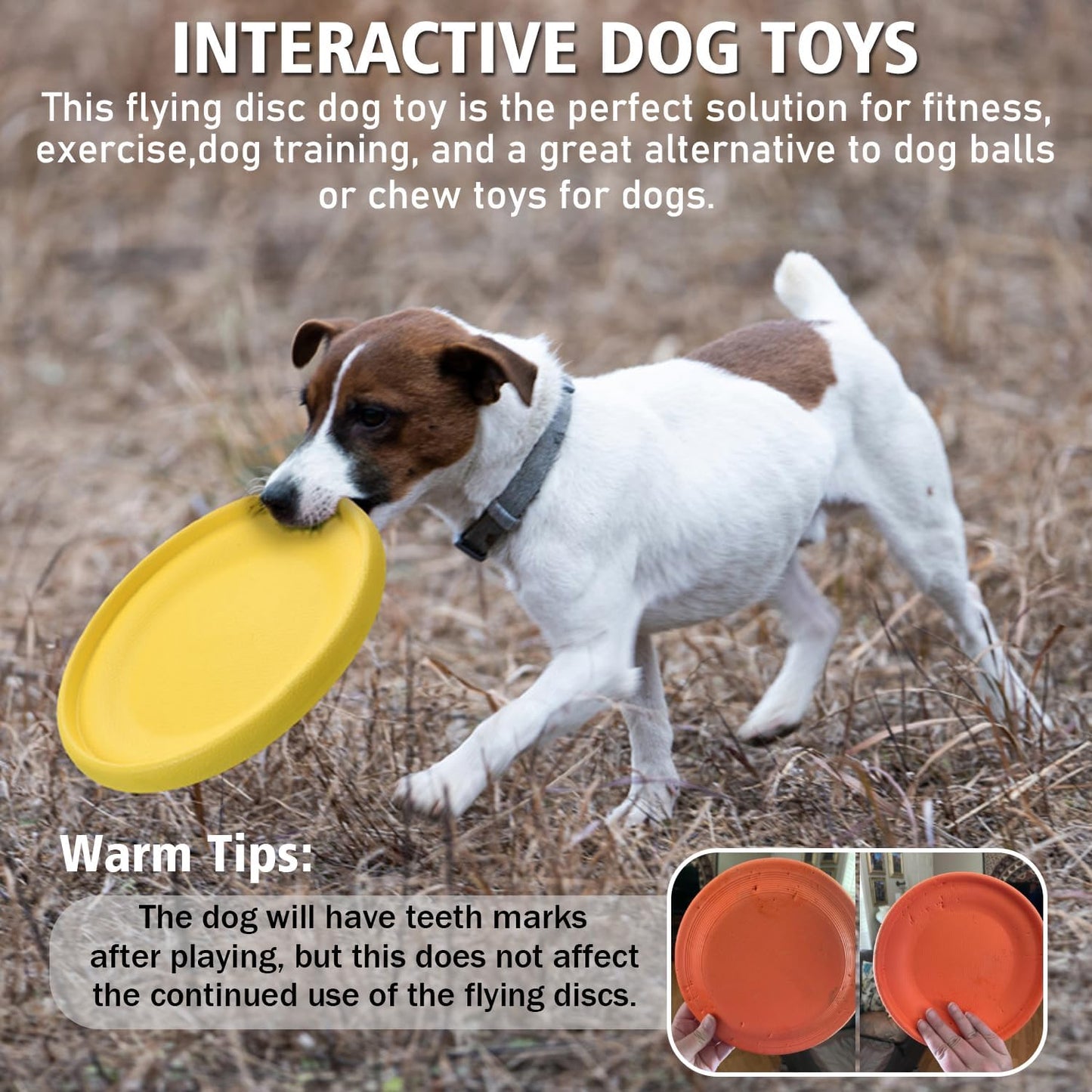 Dog Flying Disc - Durable Rubber Flying Disc Dog Toy - 9.25" Indestructible Rubber Dog Flying Discs Flyer Dog Toys - Puncture Resistant & Bite Resistant Extremely - for Medium Large Dogs