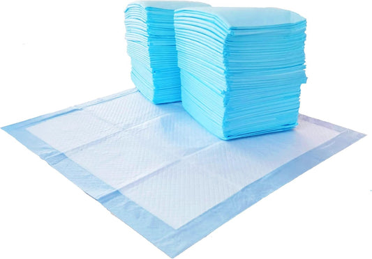 Amazon Basics Scented Dog and Puppy Pee Pads, 5-Layer Leak-Proof Super Absorbent, Quick-Dry Surface, Potty Training, Regular (22x22"), 150 Count, Blue