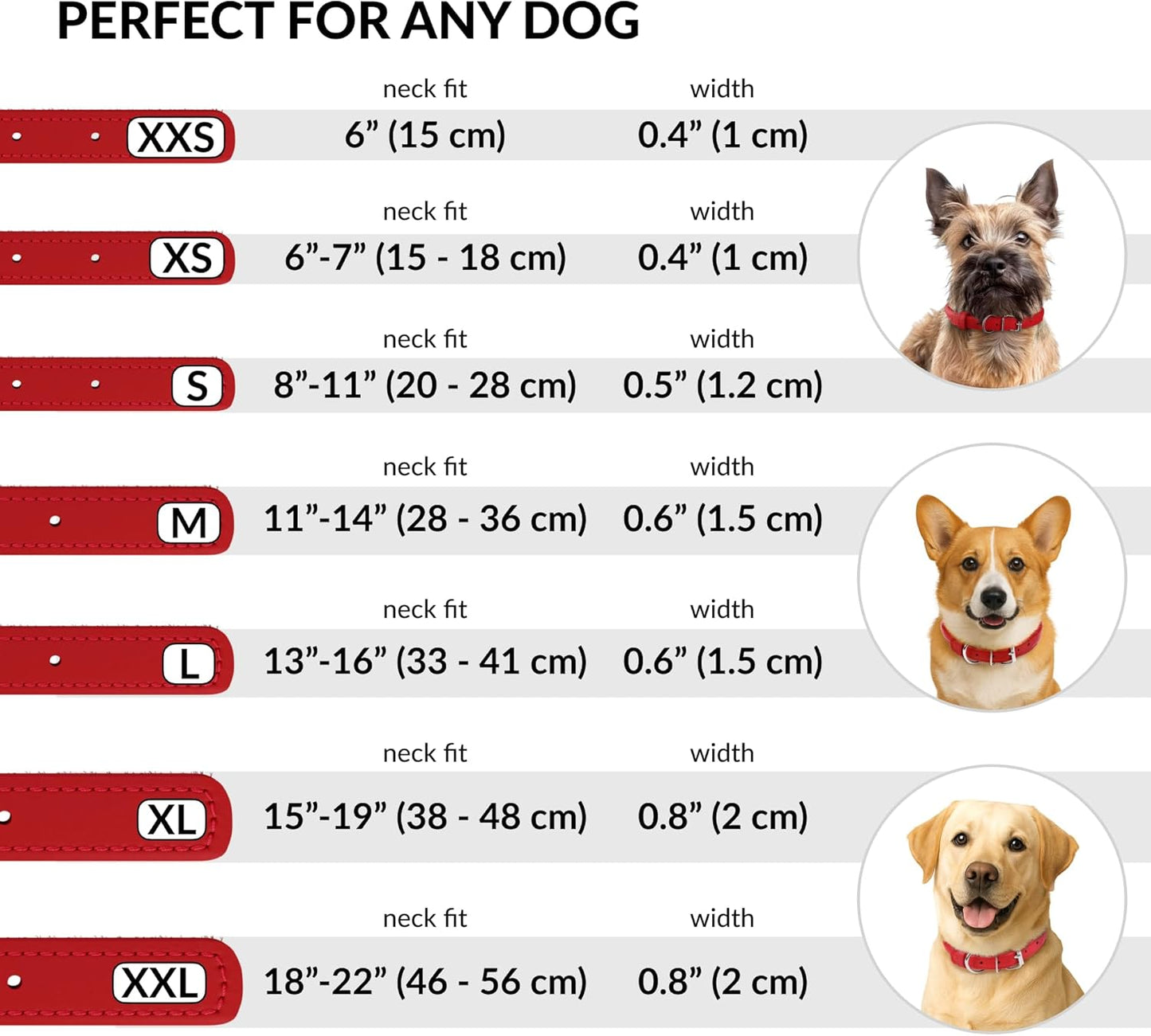 CollarDirect Rolled Leather Dog Collar, Soft Padded Round Puppy Collar, Handmade Genuine Leather Collar Dog Small Large Cat Collars 13 Colors (8-11 Inch, Red Textured)