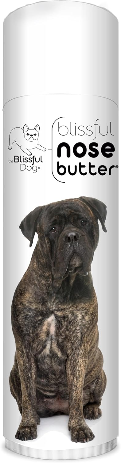The Blissful Dog Bullmastiff Nose Butter for Dry, Cracked Skin, Lick-Safe Dog Nose Balm with Moisturizing Shea Butter, Almond, Olive, and Essential Oils, Pet Supplies, Uncented, 0.50 oz.
