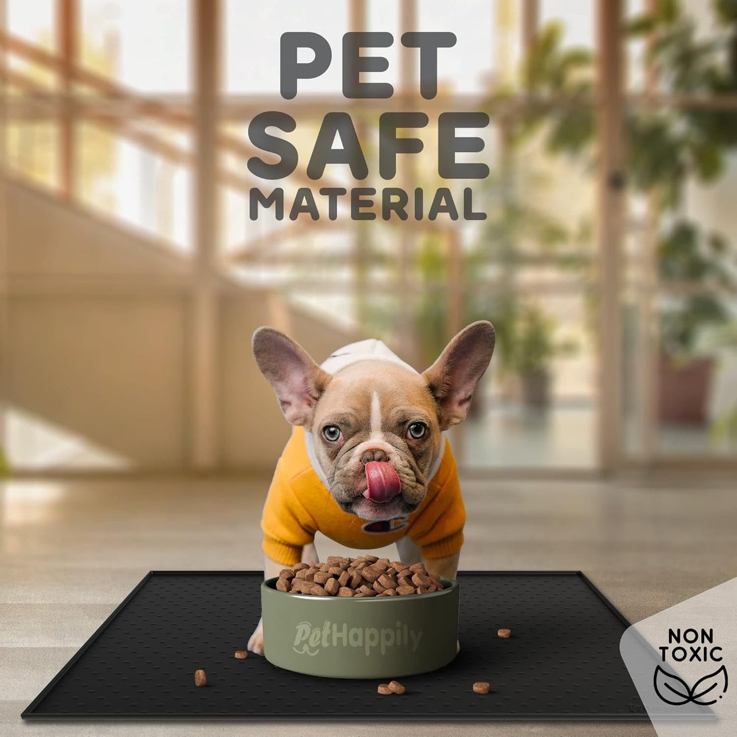 Dog Food Mat - 28x18 Raised Edges Dogs Mat for Food and Water Prevent Spill, Waterproof Cat Food Mats Protect Floors, Easy Clean Dog Bowl Mats for Food and Water, Silicone Pet Feeding Placemats