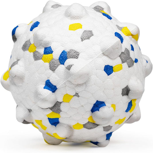 3.7'' Dog Balls for Dogs Aggressive Chewers Indestructible Tennis Durable Bouncy Interactive Dog Toy Balls for Fetch Game Floating Balls (White Large)