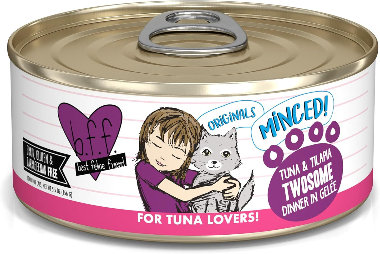 Weruva Best Feline Friend (B.F.F.) Tuna & Tilapia Twosome with Tuna & Tilapia in Gelée Cat Food, 5.5oz Can (Pack of 24)
