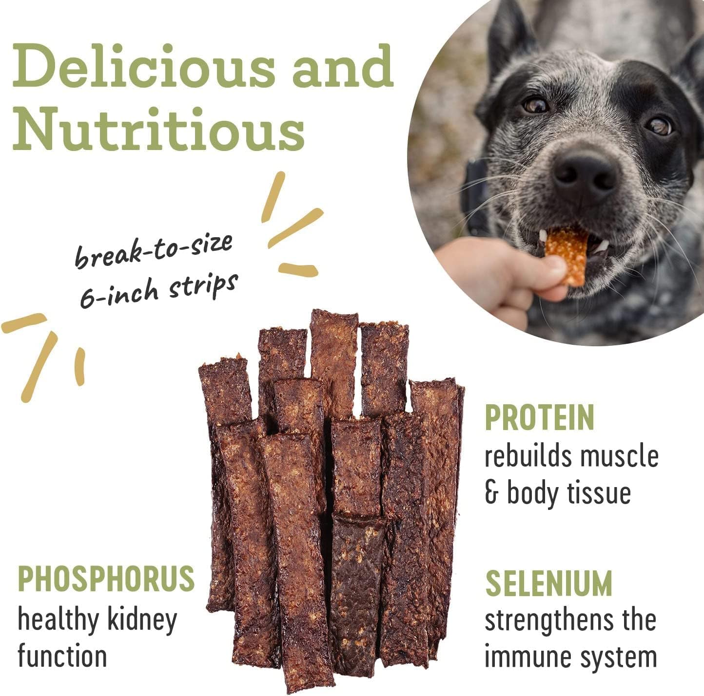 Farm Hounds - Beef Strips - Premium Natural Beef Jerky for Dogs - 100% Humanely Raised Cattle - Break-to-Size - Great for Training & Treats - No Added Fillers - Made in USA - 2 Pack