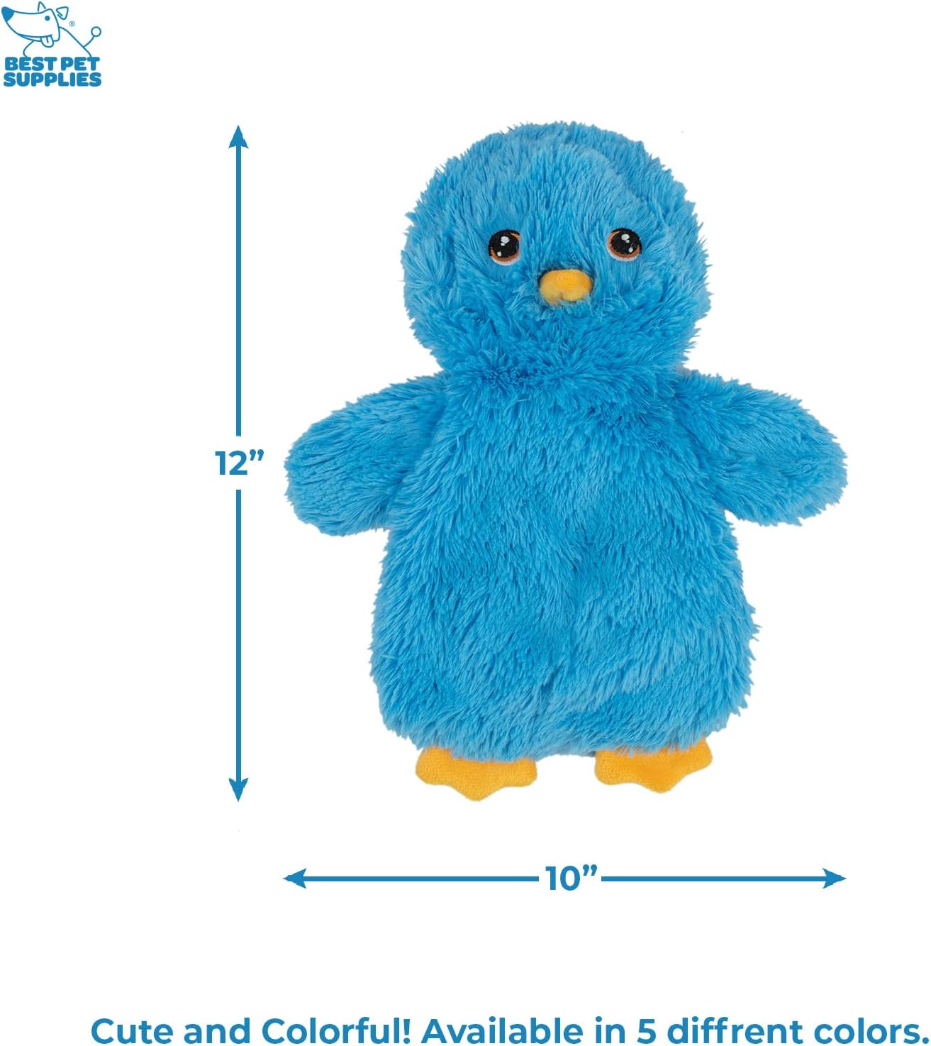 Best Pet Supplies Interactive Squeaky Dog Chew Toy, Ideal Dog Toys for Chewers, Small, Medium & Large Dogs, and Fetch Lovers - Crinkle Chicken (Blue), Large