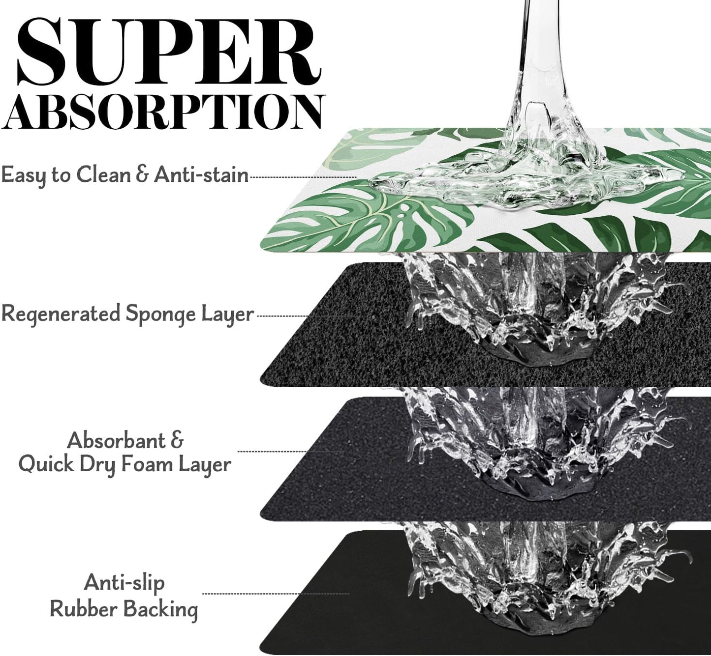 Dog Food Mats for Floors, Absorbent Dog Bowl Mat for Food and Water Dispenser Mat, Quick Dry Cat Food Mat Pet Supplies