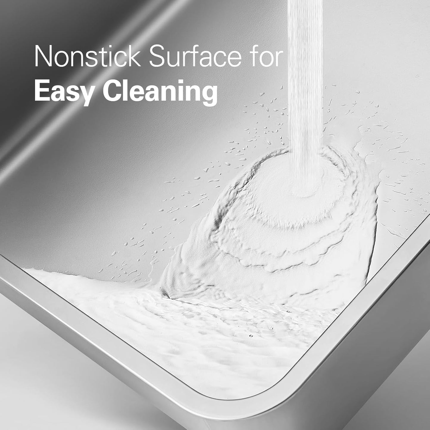 Zarler Stainless Steel Litter Box with Lid, Extra Large Metal Litter Box for Big Cats, White (Non-Sticky, Easy to Clean, Anti-Urine Leakage)