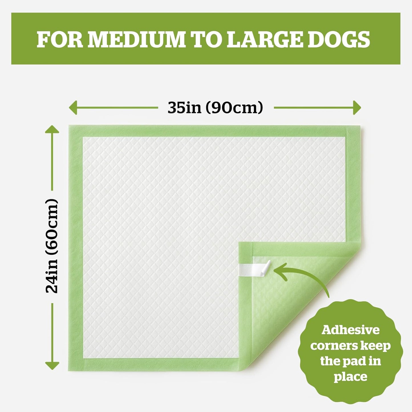 Pogi’s Potty Pads with Sticky Tabs – XL, Super Absorbent, Odor Blocking, 40-Count (24x35in)