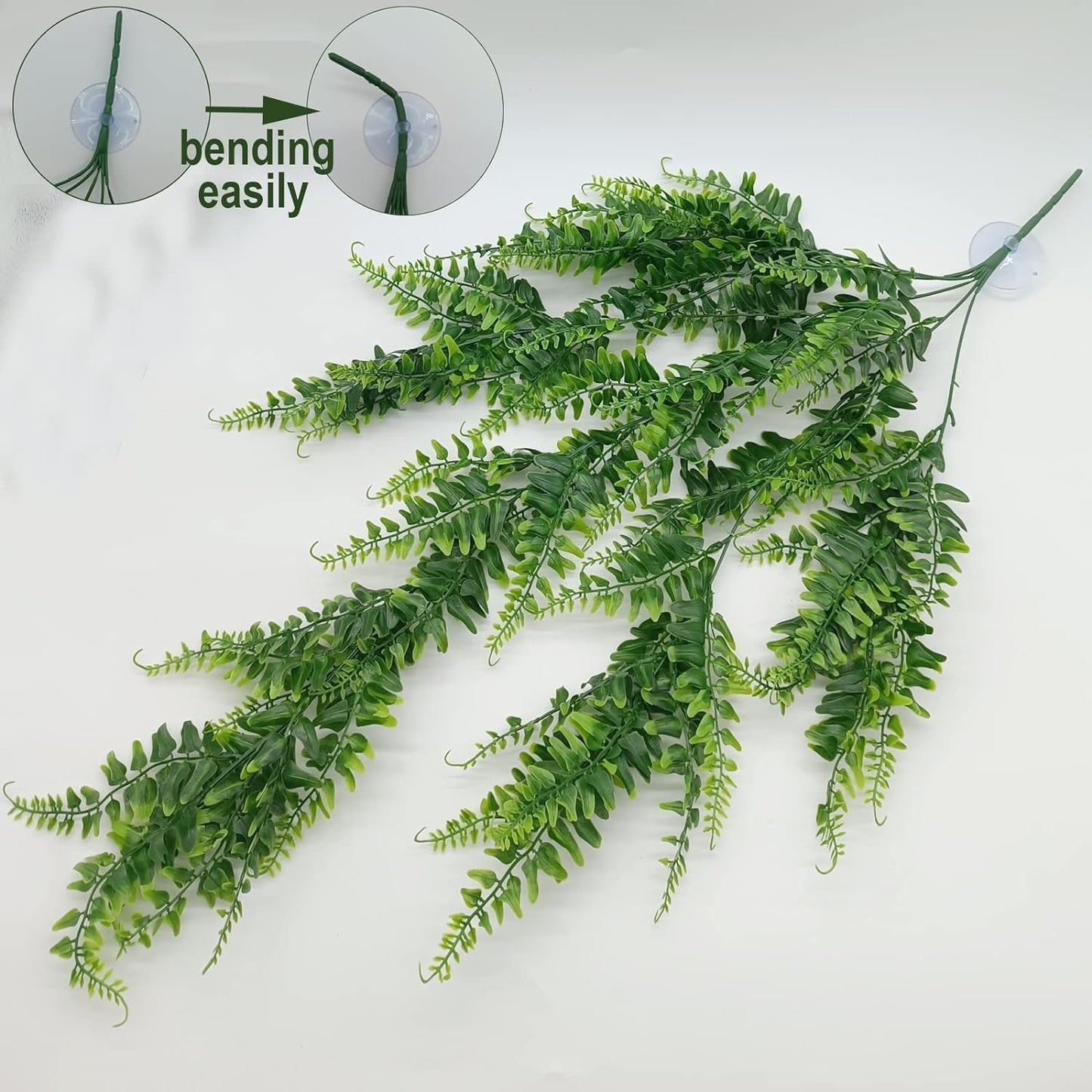 Reptile Plants for Bearded Dragon Tank Accessories, Terrarium Plant Artificial Decor for Snake Cage, Fake Plant for Leopard Gecko Habitat, Lizard Chameleon Ball Pythons (Group GN)