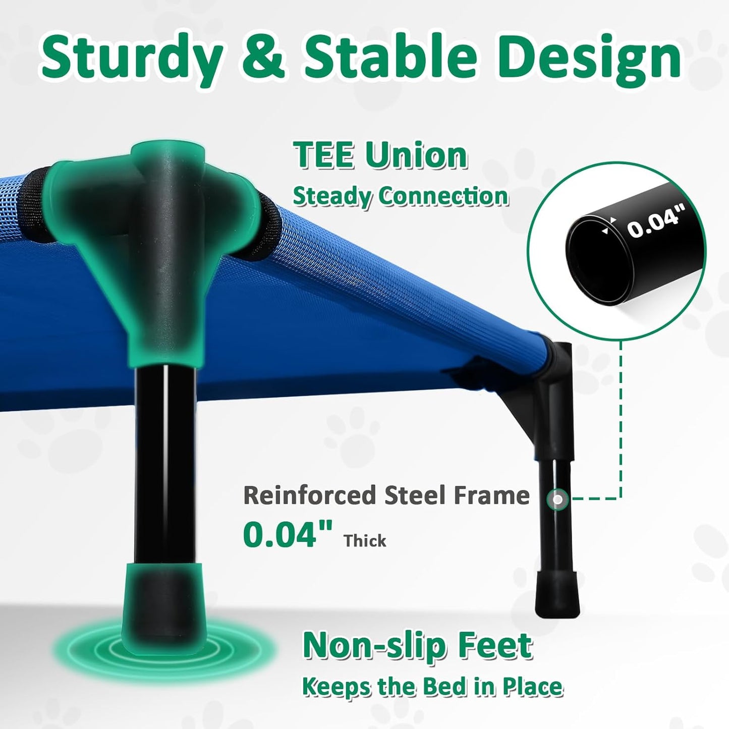 Elevated Dog Bed XL, XLarge Raised Outdoor Dogs beds, Breathable Mesh and Anti-Slip Feet, Lifted Pet Cot Off Ground, Cooling Dog Hammock Indoor (XL, Blue)