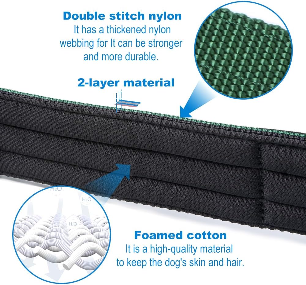 TSPRO Tactical Dog Collar 1.5 Inch Wide Thick Dog Collars with Heavy Duty Metal Buckle, Durable, Strong, Adjustable for Medium to Large Dogs (Silver L)