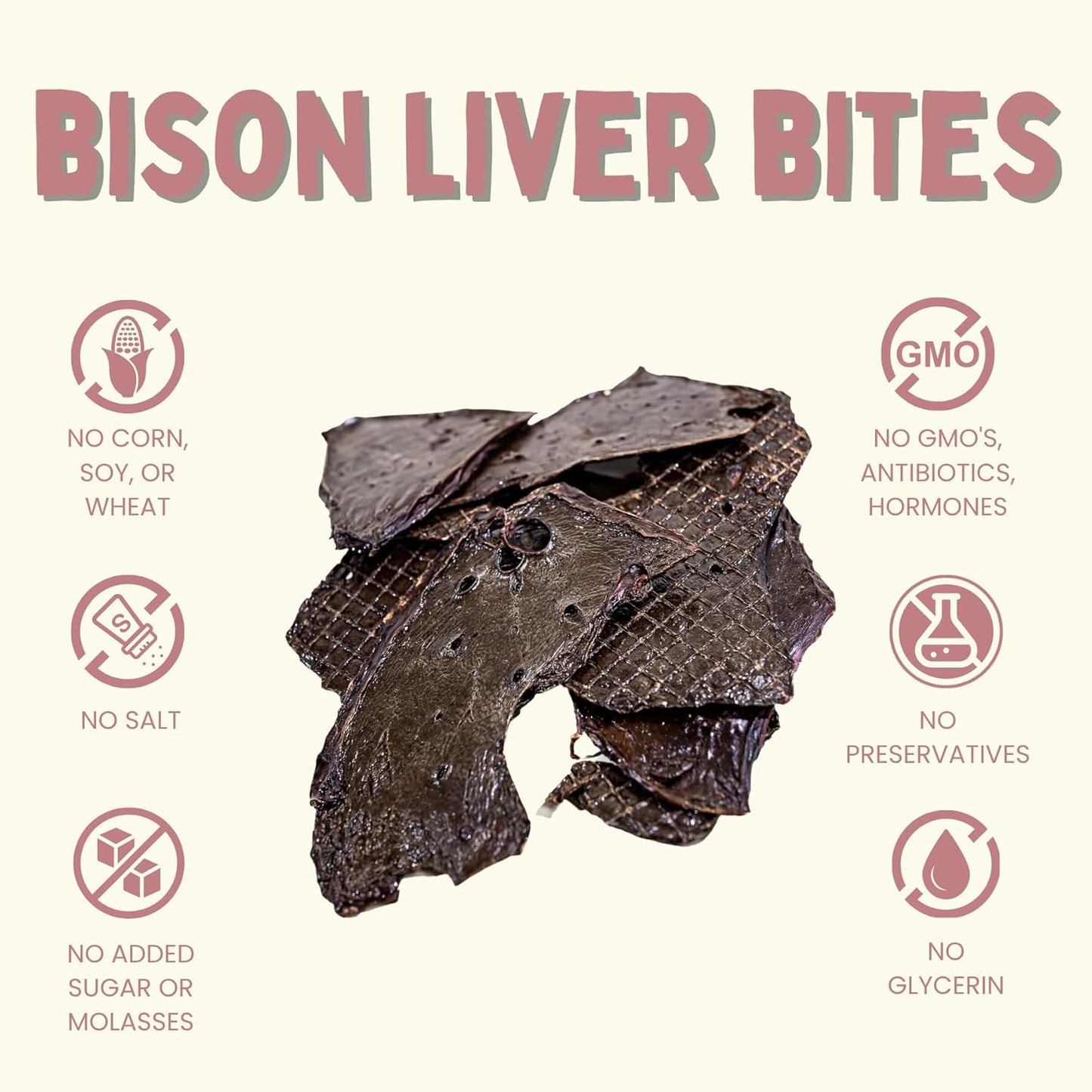 Winnie Lou Bison Liver Bites Dog Treats – Single Ingredient, Human Grade, Limited Ingredient Training Treats for Small, Medium & Large Dogs, Made in USA (1 Pack)