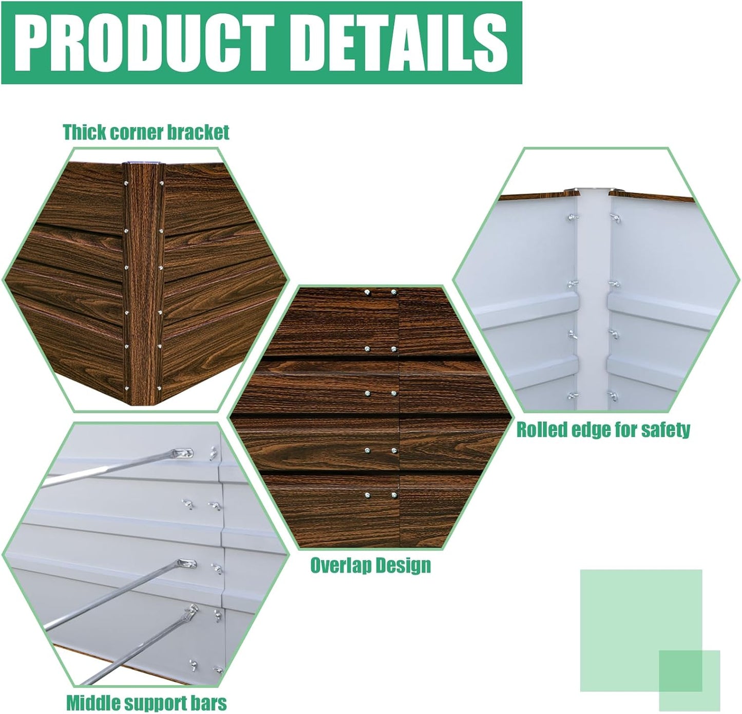 SnugNiture Galvanized Raised Garden Bed 8x4x1FT Outdoor Large Metal Planter Box Steel Kit for Planting Vegetables, Flowers